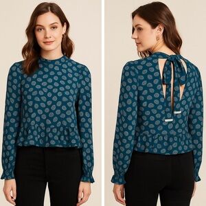 Michael Kors blouse with tie at neck & open in back.